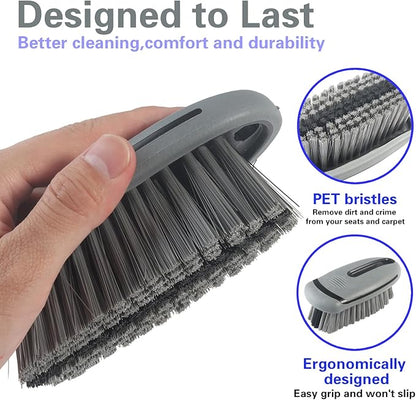 Carpet and Upholstery Cleaning Brush,Carpet Scrubber Stiff Bristle Detailing Scrub Brushes,Interior Leather Brush for Car and Home (2Pcs, Gray)