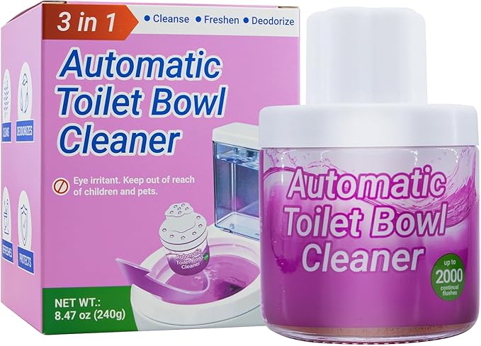 Toilet Bowl Cleaners, Toilet Cleaner, Automatic Long Lasting Continuous Toilet Bowl Cleaner, Prevent Stain Build Up Deep Clean, Each Pack for About 3 Months' Supply, Pink