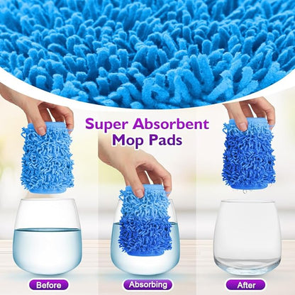 UNIMADE Reusable Mop Pads for Swiffer PowerMop, 8 Pack Microfiber Mop Pad Refill with Scrubber Strips for 13''-15'' SprayMop, Washable Mop Pads Use for Most Floor Types, Designed for Pets - Multicolor