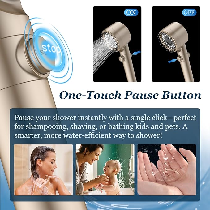 FEELSO Filtered Shower Head with Handheld, High Pressure 4 Spray Showerhead with Filters & Upgraded Anti-clog Nozzles for Hard Water -Remove Chlorine, Reduce Dry Itchy Skin -ON/OFF Switch