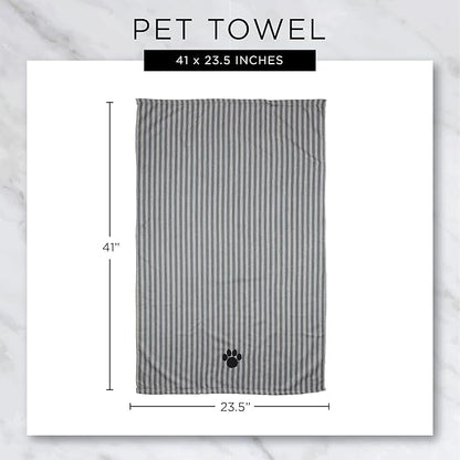 Bone Dry Pet Grooming Towel Collection Absorbent Microfiber X-Large, 41x23.5, Embroidered Green (Pack of 12)