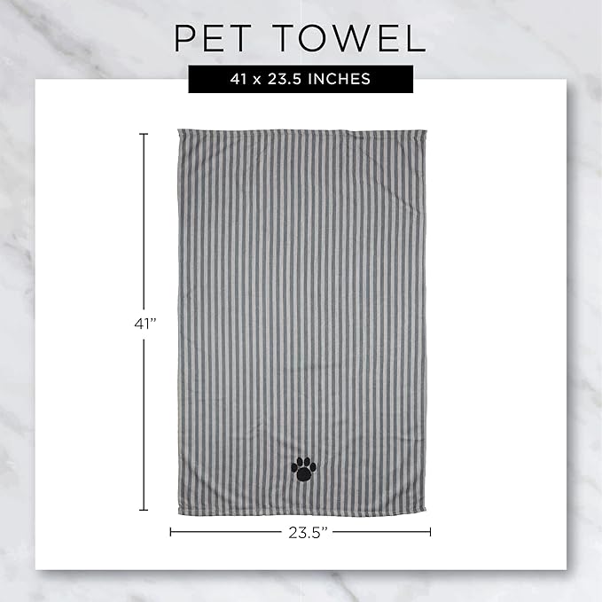 Bone Dry Pet Grooming Microfiber Towel, Embroidered Collection, X-Large,41x23.5, Pink (Pack of 12)