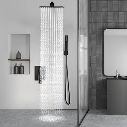 Aolemi Shower Faucet Set Rain Shower System with Handheld Spray Bathroom Shower Combo Rough-in Valve and Shower Trim Kit Included Oil Rubbed Bronze 8 Inch Wall Mount Shower Head