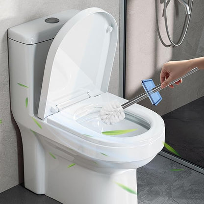 Compact Toilet Brush and Holder, Space-Saving, deep Cleaning, drip-Proof, Easy to Assemble, Nylon bristles