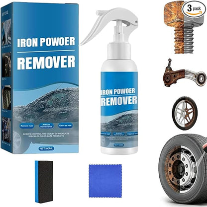 Multi-functional Quick-Acting Rust Removal Spray, 100ml Portable Rust Remover Spray, Includes Sponge and Cloth, Fast-Acting Formula & Easy Spray Application for Metal, Bikes (100ml * 1)