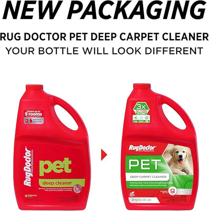 Rug Doctor Pet Carpet Cleaner, 96 oz., Pro-Enzymatic Formula with 3X Action - Cleans, Deodorizes, & Deters Remarking, Concentrated Solution, Professional Grade for Pet Stains & Odors