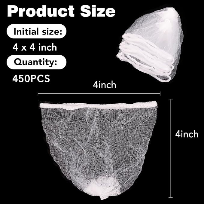 450 PCS Kitchen Sink Strainer Mesh Bag Suitable for Various Sizes of Sink Strainers, Disposable Sink Net Strainer Filter Bags for Sink Drain for Collecting Kitchen Food Waste Leftover Garbage