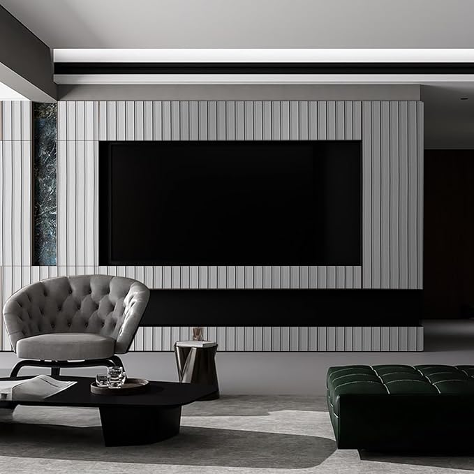 White Wood Slat Wallpaper - Peel & Stick Self-Adhesive (17.5" x 200"), Wood Effect Contact Paper for Walls, Removable DIY Wall Covering for Kitchen, Bathroom & Feature Walls