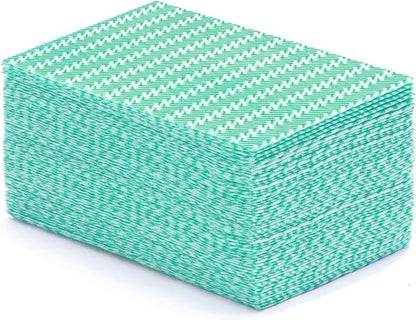 SUZZYVINE Handi Wipes Reusable Cloths Disposable Cleaning Towels Dry Kitchen Wipes Reusable Dish Towel Washcloths Dry Fast Multi-Purpose Heavy Duty Towels, Thick and Absorbnet 100 Count/Pack, Green
