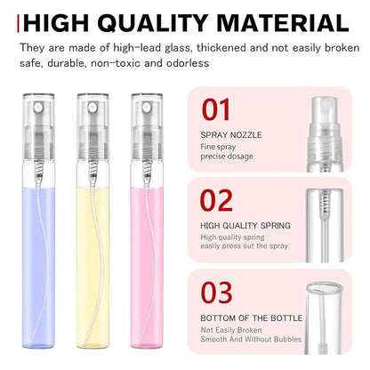 Mini Spray Bottle 10ml, Refillable Glass Spray Bottle, Glass Bottle Atomizer, Perfume Mouthwash Atomizer for Cleaning Refillable Container for Travel, Essential Oils, Perfume 40 Pcs, 10ml