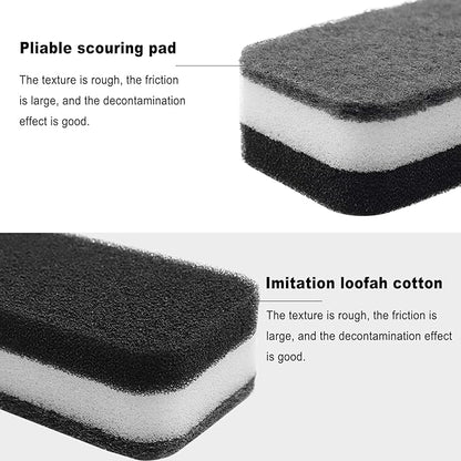 Kitchen Dishwashing Sponge Individually Wrapped Sponges, Bulk Non Scratch Scouring Pad Odor-Free Dish Sponges for Washing Dishes Wipes for Household Cleaning Dishes Travel Apartments (Black- 24 Pack)