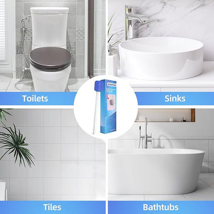 Pumice Stone Toilet Cleaner with Long Handle Pumice Stone Cleaner Rust and Grease Stain Clean Suitable for Toilet Bathroom Kitchen Sink BBQ 2 Handle and 10 Pumice Stones(Blue)