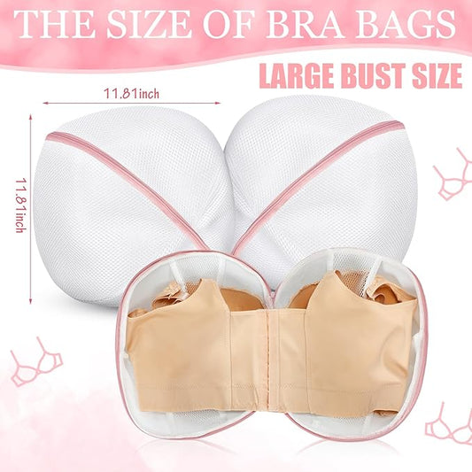 Shappy 6 Pieces Bra Washing Bag for Laundry Mesh Wash Lingerie Underwear Brassiere Washing Bags with Zipper for Women Laundry Storage (11.81 Inch,Pink)
