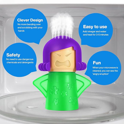 Spardar Angry Mama Microwave Oven Steam Cleaner, Microwave Cleaner Disinfects With Vinegar and Water for Kitchens, The Fun and Easy Way to Steam Clean Crud with Amazing Results
