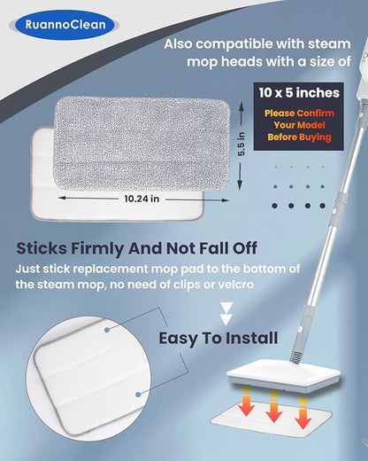 Steam Mop Pads Compatible with Seyola/FEPPO and Others Steam Cleaner for Home, Washable and Reusable Replacement Mop Pads for Floor Cleaning -6 Pack