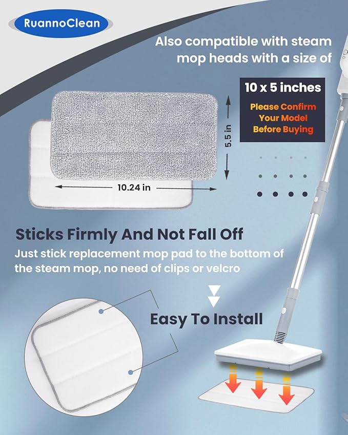 Steam Mop Pads Compatible with Seyola/FEPPO and Others Steam Cleaner for Home, Washable and Reusable Replacement Mop Pads for Floor Cleaning -4 Pack