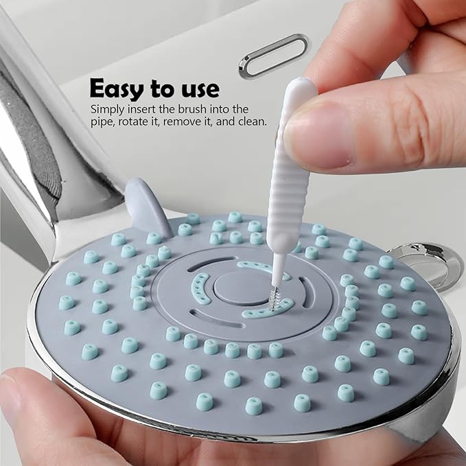 100 Pieces Mini Shower Head Cleaning Brush Multifunctional Gap Hole Anti-Clogging Nylon Pore Gap Cleaning Brush for Window Slot Phone Keyboard Car Vent Straw Bathroom Shower Cleaning Tool (White)