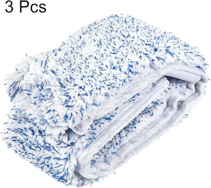 MECCANIXITY Microfiber Scrubber Replacement Head for Window, Glass, Marble Wall, Home, Bathroom, Blue Pack of 3