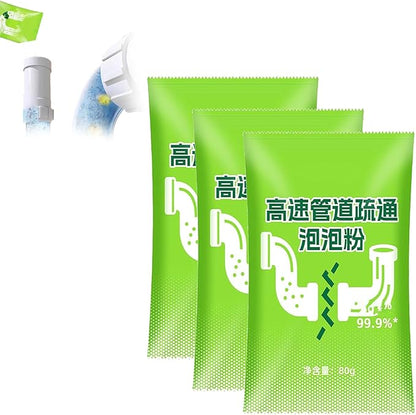 Powerful Pipe Dredging Agent, Powerful Pipeline Dredging Powder, Sink And Drain Cleaner Powder, Drain Clog Remover Agent, Multi-Functional Pipe Unclogging For Kitchen Toilet Bathroom (3PC)