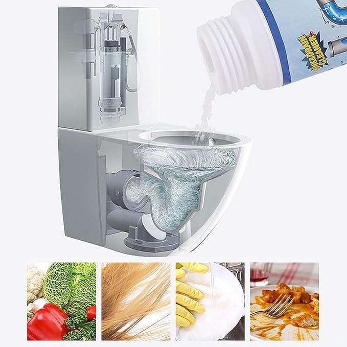 Sink and Drain Cleaner, Portable Powerful Pipe Cleaner, Cleaner Powder, Multi-Functional Foaming Pipe Unclogger, for Kitchen and Bathroom, Fast Acting Clog Remover (7)