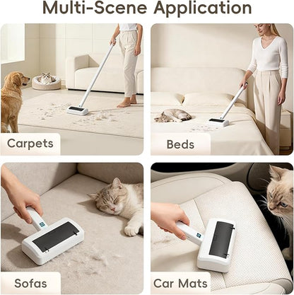 Pet Hair Remover for Carpet, Electric Lint Roller Adjustable Handle Reusable Carpet Rake Dog Cat Hair Removal Tool for Carpets, Rugs, Furniture