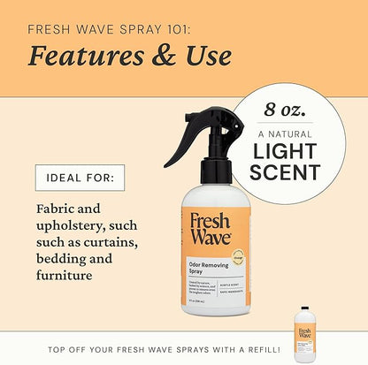 Fresh Wave Orange Scent Odor Removing Spray, 8 fl. oz. | Odor Absorber for Home, Furniture, Fabrics & Trash | Safer Odor Relief