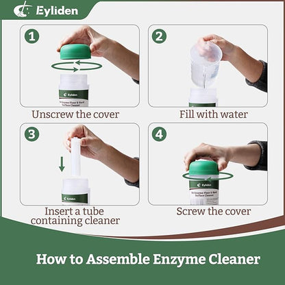 Eyliden 4pcs Bio-Enzyme Floor Cleaner - pH Neutral, Completely Natural Ingredients, Slip Resistance, Biodegradable Surfactants - Only Fit JX-30 Spray Mop (4x 10ml Cleaner Concentrate)