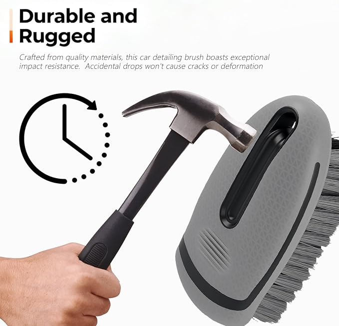 2026 New Car Upholstery Brush for Cleaning,Portable Car Carpet Brush with Dense Bristle & Non-Slip Handle,Multi-Purpose Upholstery Cleaner Brushes for Cars Trucks SUVs Interior