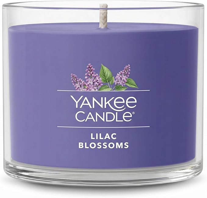 Yankee Candle Lilac Blossoms Scented Votive Candles, Floral Home Fragrance for Ambience, Premium Soy Wax Blend with Natural Fiber Wicks, Small Glass Jar Design, 1.3 Ounce (Pack of 6)