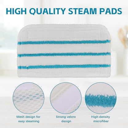 Steam Mop Pads Compatible with Black+Decker Steam Mop SM1600, SM1610, SM1620, HSM13E1, HSMC1300FX, HSMC1321, HSMC1361SG SMP20 - Washable Pads Replacement for Floor Cleaning - 8Pack