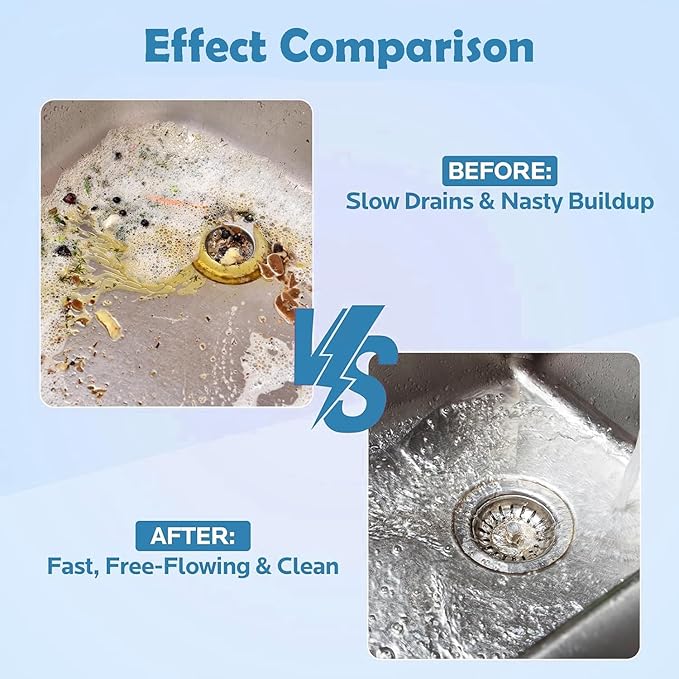 Foaming Drain Cleaner, Sink Cleaner and Deodorizer,Wild Tornado Drain Clog Remover for Kitchen Sinks, Shower Drains, Tubs (2pcs)