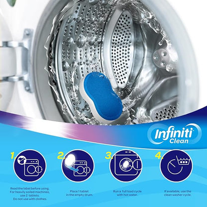 Washing Machine Cleaner Tablets 24 Pack - 16.9oz Washing Machine Cleaner Top Load, Septic Safe Washer Machine Cleaner Tablets, HE Washer Cleaner - 1 Year Supply