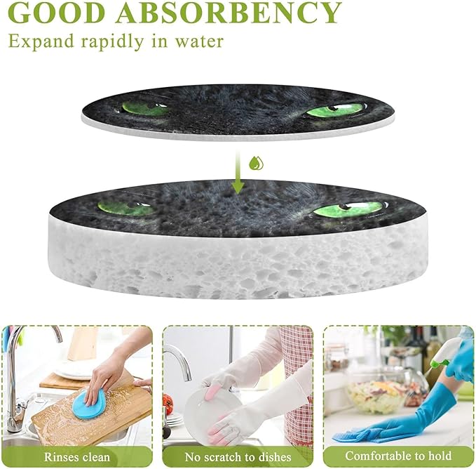 Dragon Eye Kitchen Scrub Sponges, Pop-up Kitchen Cleaning Sponges Reusable Dish Washing Sponges for Bathroom Household Cleaning 3 Pack - Non Scratch Scrubber