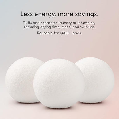 Reusable Wool Dryer Balls w/Essential Oils Bundle XL-6 Pack with 2 Essential Oils, Eco-Friendly Wrinkle Reducer Wool Dryer Balls Handmade & Hypoallergenic Natural Fabric Softener|Ocean & Lavender Oil