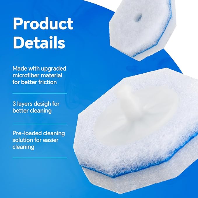 2X Cleaning Power Upgrade Formula Toilet Wand Refills, Fits for Clorox Wand,150 Count Disposable Toilet Bowl Wand Refills - No Falling Apart, Fits Most Brand Toilet Brushes for Bathroom Cleaning