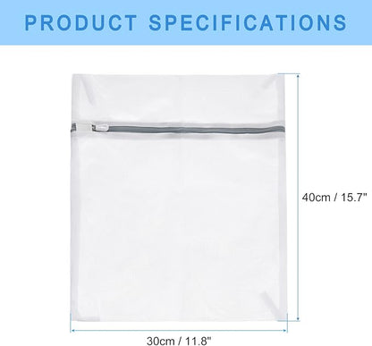 uxcell Mesh Laundry Bags, 5Pcs 11.8"x15.7" Mesh Wash Bag Fine Net Travel Storage Organize Bag with Zipper for Delicate Clothing Laundry Stocking, Gray