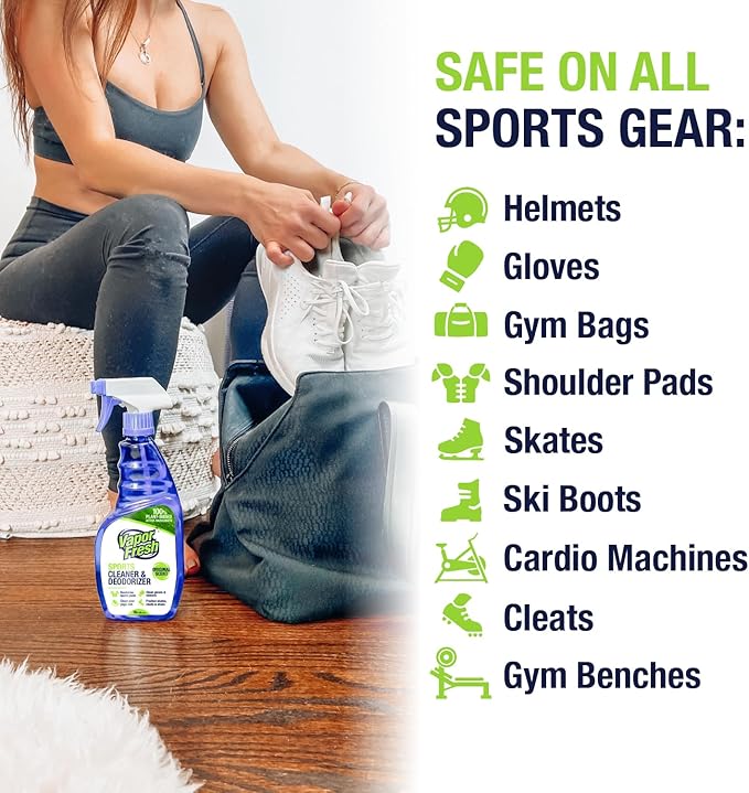 Vapor Fresh Sports Cleaner and Deodorizer - For Boxing Gloves, Sports Pads, Helmets, Gym Bags, Gym Equipment and More - Naturally Powered By Plants, 16 Fl Oz (12-Pack)