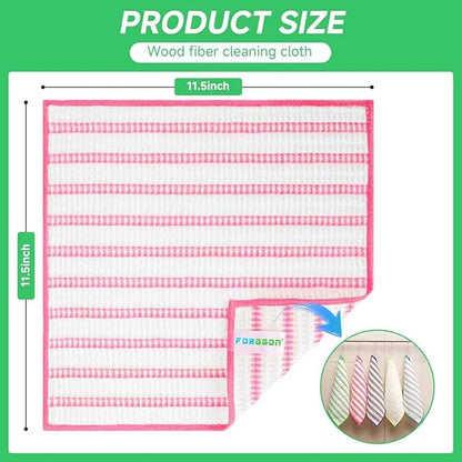 Wood Fiber Cleaning Cloth-15pcs, Super Absorbent Cleaning Cloth, No Oil Stains, Household No Stripe Cleaning Cloth for Car Kitchen Household, Multifunctional Cleaning Towel, Size:11.5x11.5in