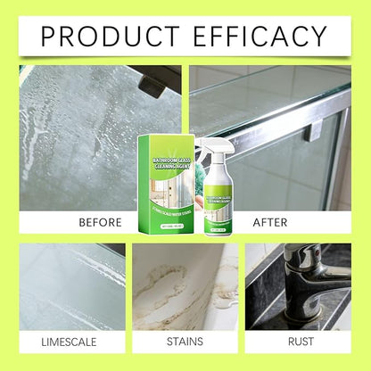 Bathroom Cleaner Spray - Multipurpose Tub Grout Spray, Toilet Sink Mirror Cleaner with Anti-Fog and Stain Removal, Glass Porcelain Floor Wall Ceiling Drain Basin Mist for Home RV Kitchen Bathroom
