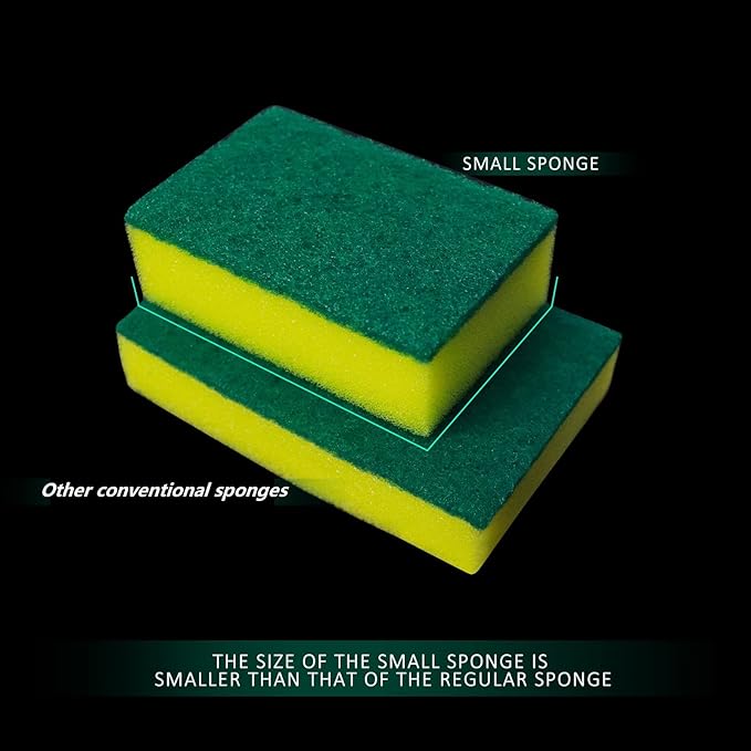 Individually Wrapped Sponges,600 Pack Sponges Individually Wrapped for Kitchen Scrub Dish Dishes Dishwashing Cleaning Non Scratch Scrubber Bulk Case - Small Mini