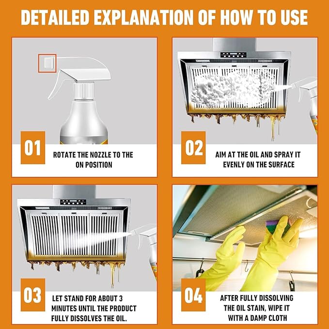 Kitchen Foam Cleaner, Kitchen Cleaner Foam Spray, Sciasi Kitchen Cleaner, Foam Kitchen Cleaner, All-Purpose Kitchen Pots And Pan Cleaner, Cleaning Supplys (5PCS)
