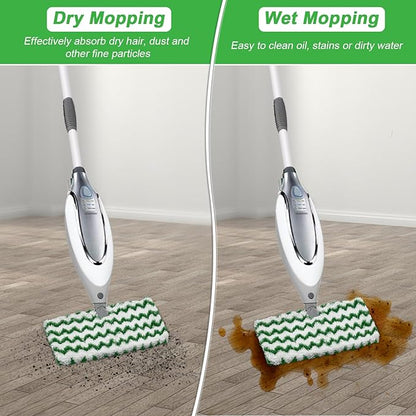 3 Pack Steam Pocket Mop Replacement Pads for Shark S3500 Series S3501 S3601 S3550 S3901 SE450 S2901 S2902 S3801,Reusable Steam Mop Pad with Deep Cleaning Scrub Strip,Microfiber Steam Mop Refills,Green