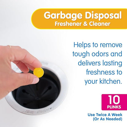 Plink 90 Garbage Disposer Cleaner and Deodorizer, Lemon, 20 Count