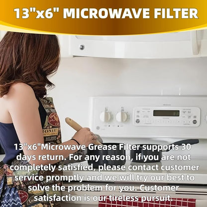 13" x 6" Microwave Grease Filter Replacement for Whirlpool GE WB06X10596 W10208631A Microwave Oven vent Filter Pack 2