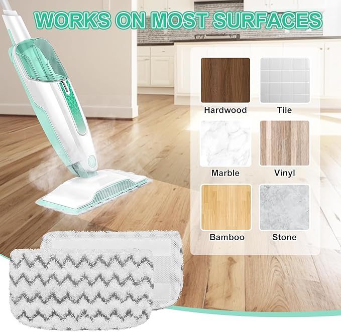 8 Pack Microfiber Steam Mop Replacement Pads for Shark Steam Mop S1000, S1000A, S1000C, S1000WM, S1001C Dirt Grip Steam Mop Pads, Washable & Reusable Microfiber Mop Pads for All Floor Clean