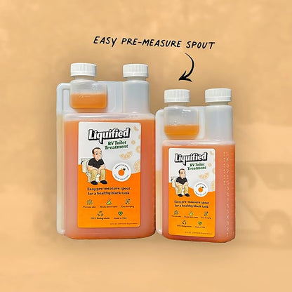 Liquified RV Toilet Treatment - Black Holding Tank Digester - Odor Eliminator - Orange Scent - Matts RV Reviews (Orange, 16oz)