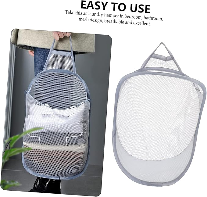 PRETYZOOM 2pcs Wall Hanging Laundry Organizer Basket Breathable Sundries Storage Baskets for Dirty Clothes Neat Home Decor Space-saving Design