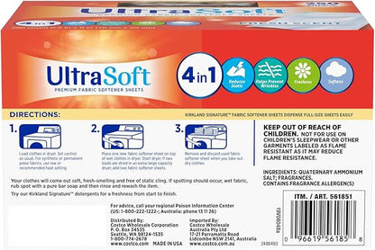 4 in 1 Household Premium Fabric Softener Fresh Scent,250 Single Laundry Dryer Sheets (6.4"x9") Per Dispenser Box,Pack of 12,Made in USA,Drive Clothes Ultra Soft,Reduce Static Cling,Help Repel Pet Hair