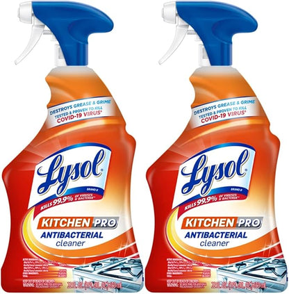 Lysol Kitchen Pro Antibacterial Cleaner Trigger, 22 Fl Oz (Pack of 2)