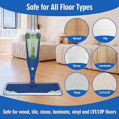 4 Pack Microfiber Cleaning Pads Compatible with Bona Mops, Safe for Hardwood and Hard-Surface Floors, Washable, Reusable
